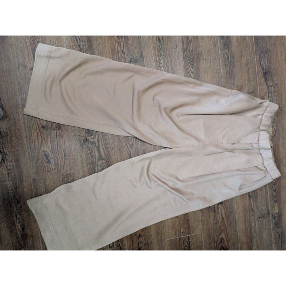 Tibi Active Knit Winslow Pant M Tan Wide Leg Adjustable Hem Snap Fundamentals - Picture 5 of 8